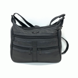 skinnväska klassisk mjuk lammskinnsväska svart 80 tals modell med många fack