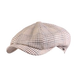 Newsboy retro Cap checkered, Beige