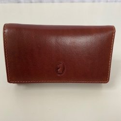 dam plånbok med stort myntfadk kalvskinn brandy färg klassis kpremium plånbok dam
