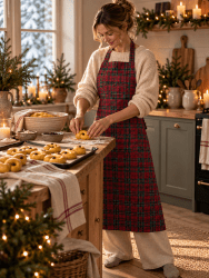 Förkläde Tartan God Jul, Unisex 82 x 100 cm