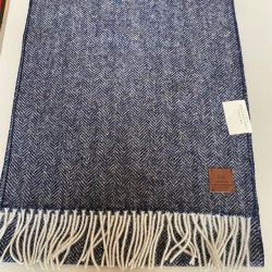 Scarf Herringbone 100% Wool, Navy