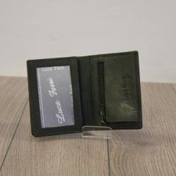 mini plånbok i skinn oliv skinn portmonnä