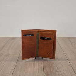 skinn plånbok cognacs färg kalvskinns plån bok i cognac