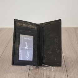 klassisk skinn plånbok svart skinn kalvskinnsplånböcker