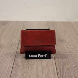 röd skinn plånbok dam liten clutch modell portmonnä