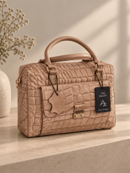 Handväska Gina Croco Large, Taupe