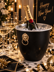 Champagnekylare Svart, Mässingsmaskaroner