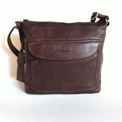 Crossbody bag washed L.F, Darkbrown