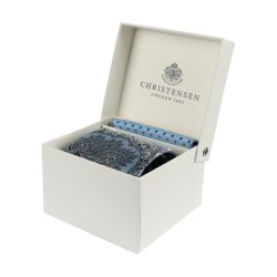 slipsbox skyblue slips o näsduk i linne möntradd slips linne