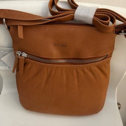 luca ferri soft vm fashion skinnväska mjukt skinn cognac axelremsväska