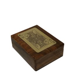 kortlåda cardbox i trä med mässing förvaring för kortlek i trä presenttips