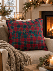 Kuddfodral Tartan God Jul, 50 x 50 cm