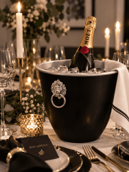 Champagnekylare Svart,Nickelmaskaroner 