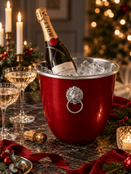 Champagnekylare Röd,Nickelmaskaroner