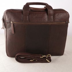 brun briefcase brun skinn dokumentportfölj datorväska skinn