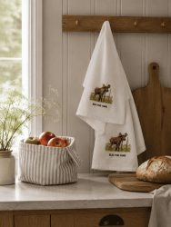 Kitchen towel Elk white, 30 x 45 cm