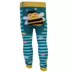 Grön/blå leggings med humlemotiv – baksida