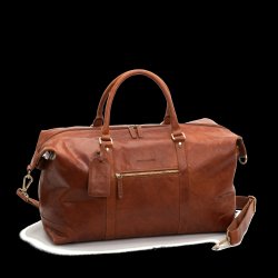 snygg skinnbag cognac old money style höstbag weekendbag skinnbag