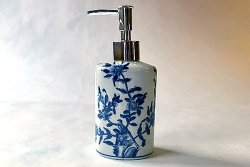 blå fågel tvålpump vintagestyle old money classic homes vackert handmålat mönster