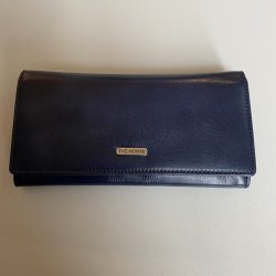 plånbok marinblå kalvskinn damplånbok