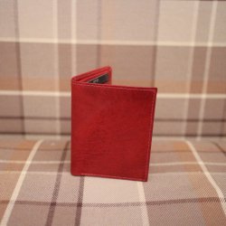 röd plånbok liten i skinn korthållare rfid säker