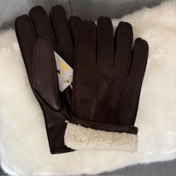 lammpälsfodrade skinnhandskar herr fårpäls