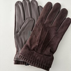 snygg elegant sportig herr handske mocka / skinn elegant chokladbrun handske mörkbrun