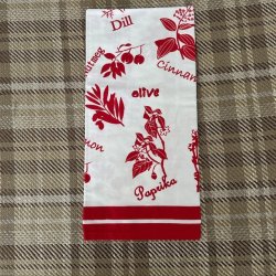 Kitchen towel Herbs, red 50 x 70 cm