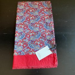 Scarf Paisley/flower cotton, Red