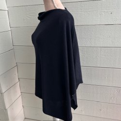 Poncho Bianca Casmere/wool, Navy