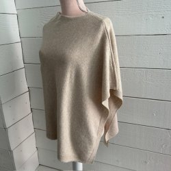 Poncho Bianca Casmere/wool, Beige