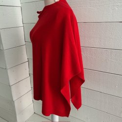 Poncho Bianca Casmere/wool, Red