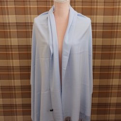 ljusblå merinoull sjal kashmir lyxvisdkor klassisk sjal för den välklädda eleganta kvinnan