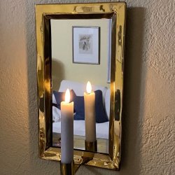 Mirror Lightholder Cecilia, Brass 