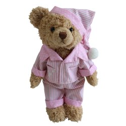 rosa nalle teddy rosa pyjamas babyshower flicka doppresent nallebjörn rosa