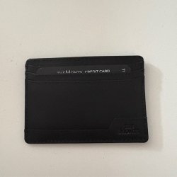 the monte korthållare kortfodral svart matt skinn rfid skydd