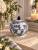 Blue bird round jar with lid