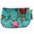 Teal Exotic Flower print Lined Wash Bag