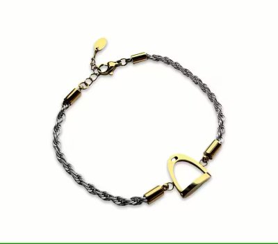 Zoom bild av odelberg stigbygel armband mix silver guld smycken hästtema horsebit bracelet