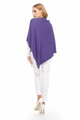 Poncho Bianca Casmere/wool, purple