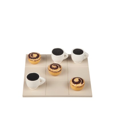 Zoom bild av kanelbulle fika luffarschack tre i rad perfekt presenttips swedish fika