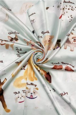 Zoom image of Scarf Dog print 70 x 70