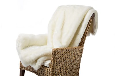 Zoom bild av sweef isbjörnen vit pläd sweef isbjörnen lyxig varm tjock pläd