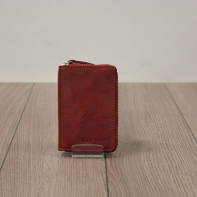 Zoom bild av rött skinnfodral för kort dragspelsformat