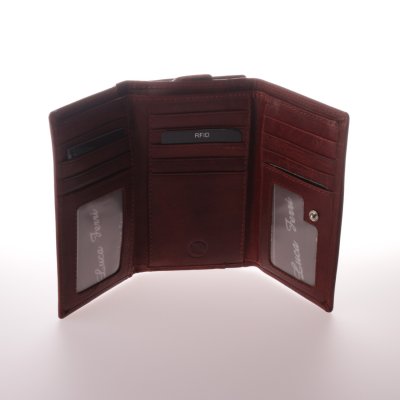 Zoom bild av plånbok i brandy kort o kalvskinn