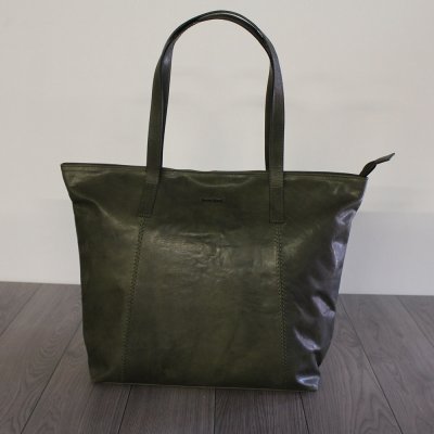 olivgrön handväska dam i shopper modell