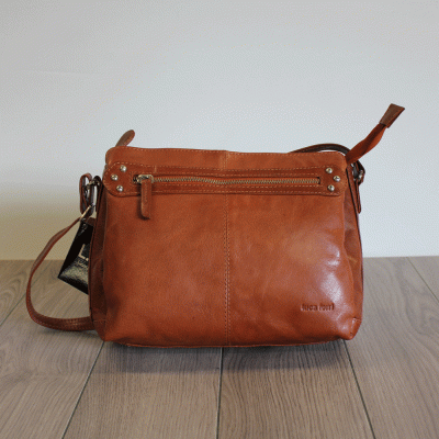 Zoom bild av Axelremsväska Classic dam L.F, Medium Cognac