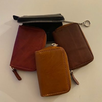 Zoom bild av Skinnfodral Nyckelring Vintage, Brandy