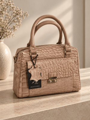 Zoom bild av Handväska Gina Croco Medium, Taupe