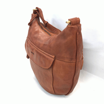 Zoom image of Crossbody bag washed L.F, Tabac